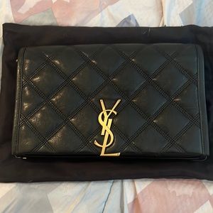 Med YSL like new crossbody black and gold